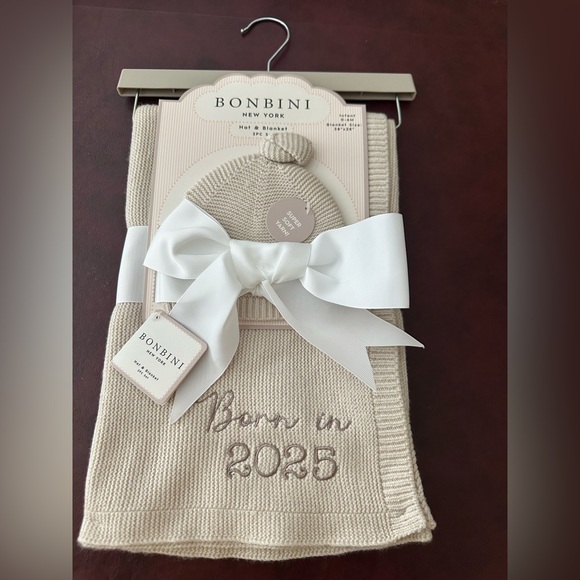 Other - BonBini Tan “Born In 2025” Blanket with hat🍼